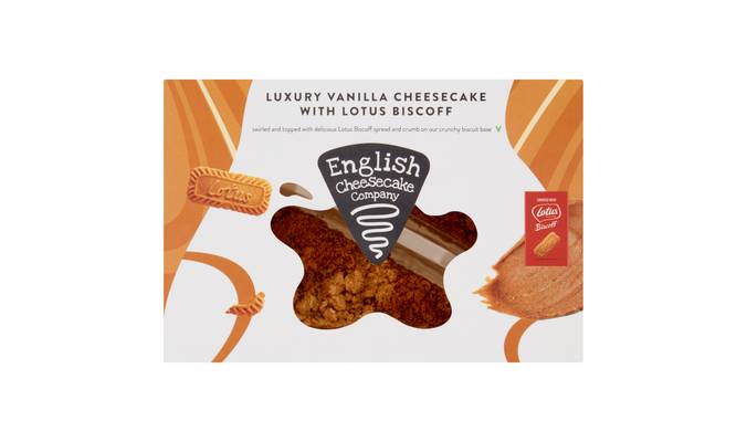 English Cheesecake Company Luxury Vanilla Cheesecake with Lotus Biscoff 214g