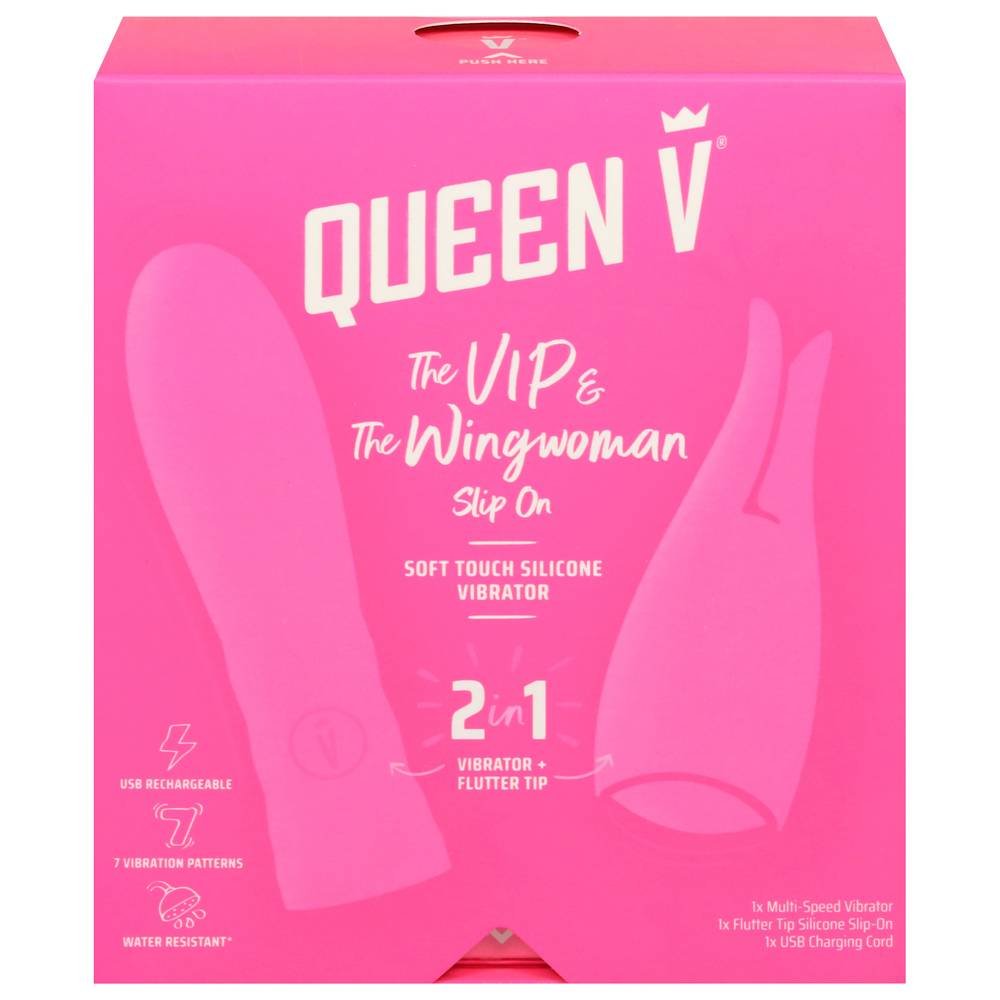 Queen V The Vip & the Wingwoman Slip on Vibrator, Pink