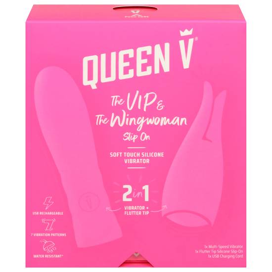 Queen V the Vip & the Wingwoman Slip on Vibrator (pink)