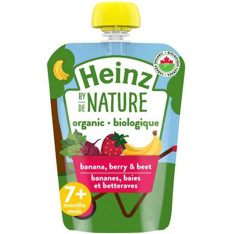 Heinz aliments biologiques en purée pour bébés dès 7 mois (bananes - baies - betteraves)