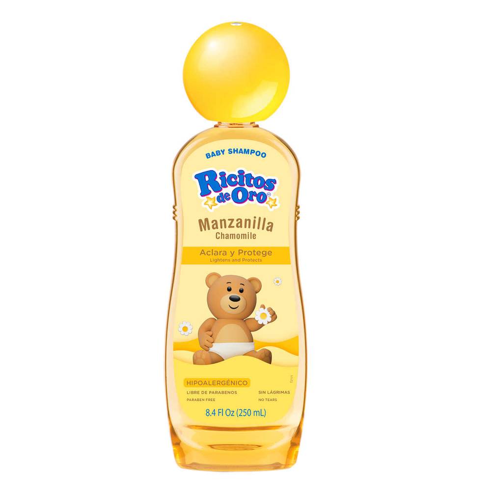 Ricitos de Oro · Shampoo hipoalergénico de manzanilla para bebés (250 ml)