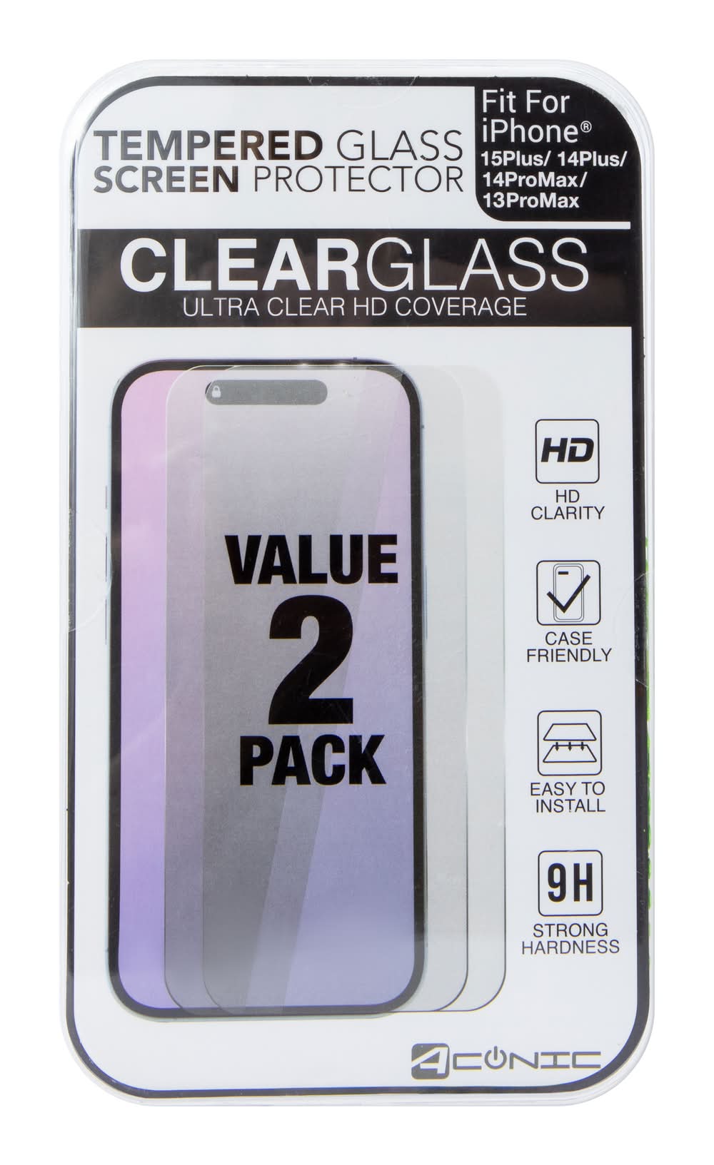 iPhone 15 Plus® HD Clarity Tempered Glass 2-Pack V1