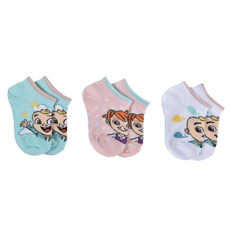 Cocomelon Toddler Girl''s 3 Pack Low Cut Socks