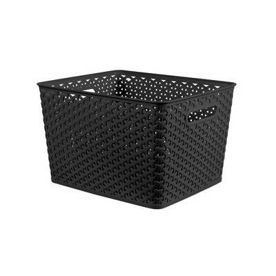 Brightroom Y-Weave Decorative Storage Basket, Black