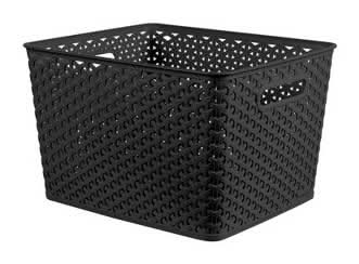 Brightroom Y-Weave Decorative Storage Basket, 11 in-Large, Black