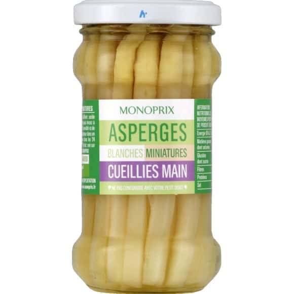 Monoprix Asperges Blanches Miniatures Cueillies Main Le Bocal De 110 G Net Egoutte