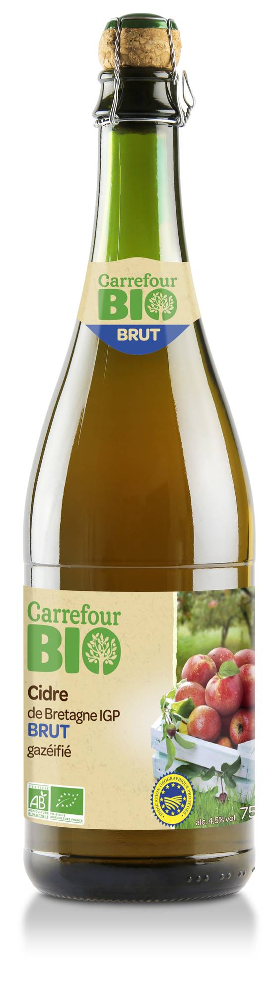 Carrefour Bio - Cidre bretagne brut IGP (750 ml)