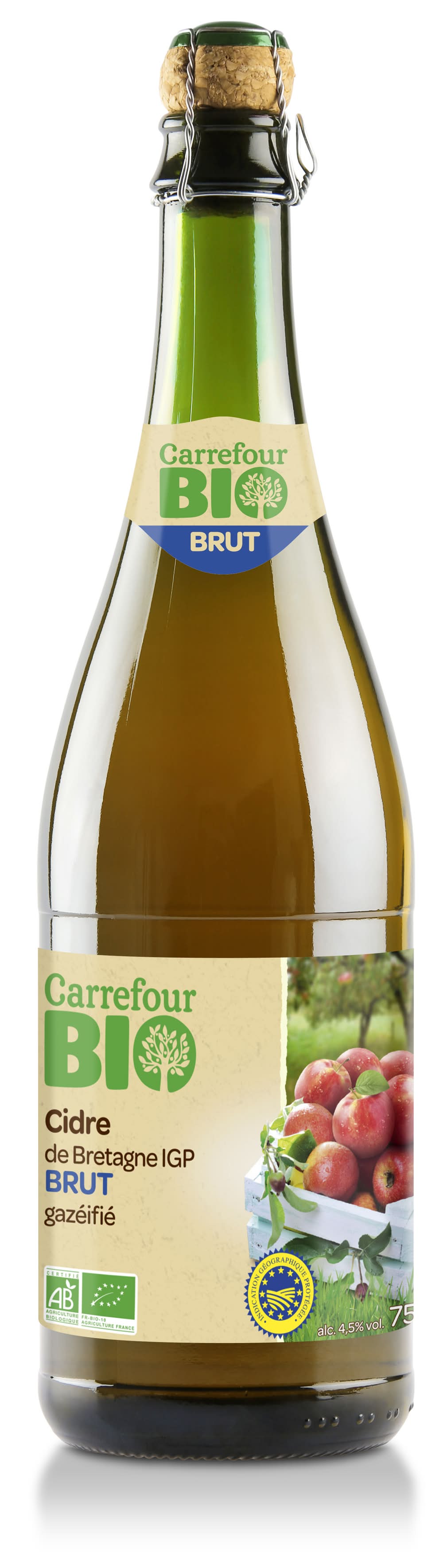 Carrefour Bio - Cidre de bretagne brut igp bio (750ml)