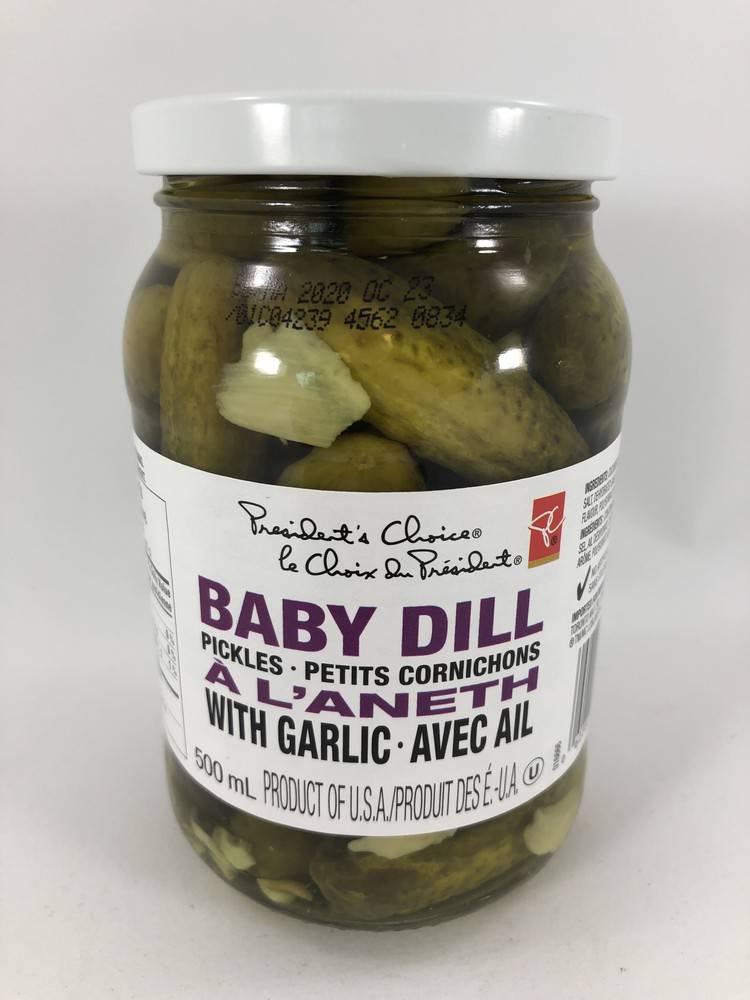 President's Choice Baby Dill Pickles With Garlic (500 g)