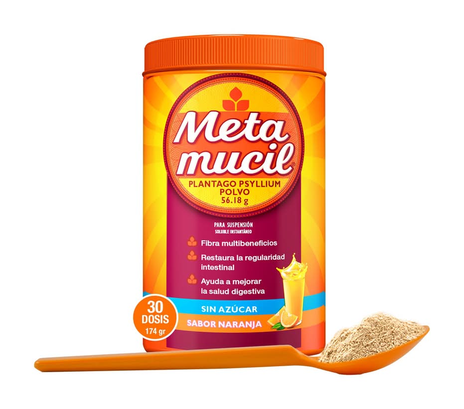 Metamucil · Suplemento de fibra en polvo soluble instantáneo, naranja (174 g)