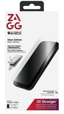 Zagg Invisible Shield Glass + Defense Screen Protector For Iphone 17, Clear