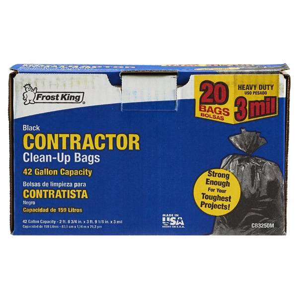 Frost King Contractor Clean Up Bag, Black (20 ct)