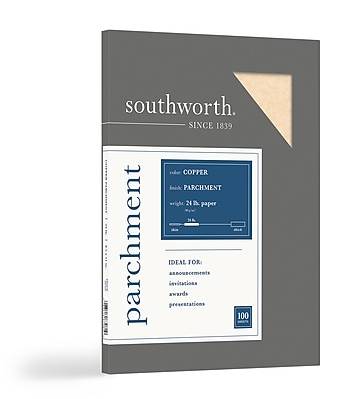 Southworth Parchments Multipurpose Paper Sheets, Copper (100 ct)