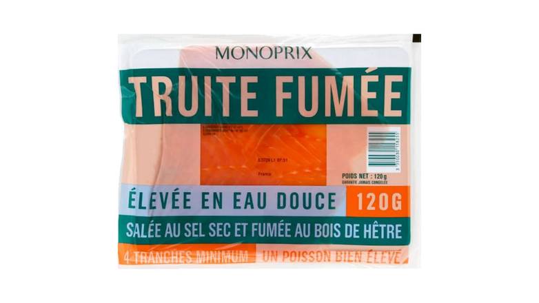 Monoprix Truite fumée Le paquet de 4 tranches, 120 g
