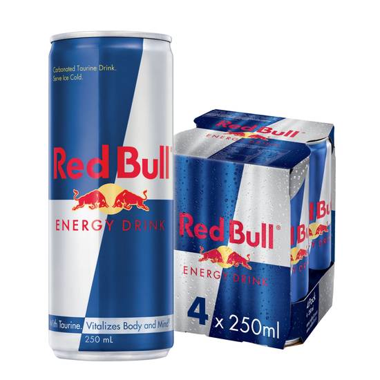 Red Bull Energy Drink (4 pack, 250ml)