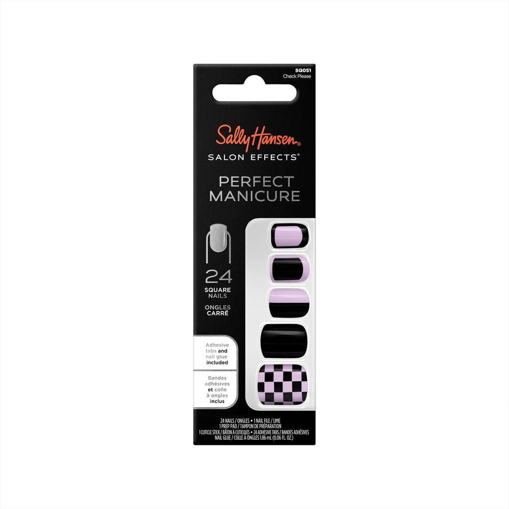 Sally Hansen Salon Effects Perfect Manicure Press on Square Nail Kit - Check Please