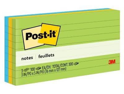 Post-It Floral Fantasy Collection Notes Pad, 3 In X 5 In, Assorted (3 ct)