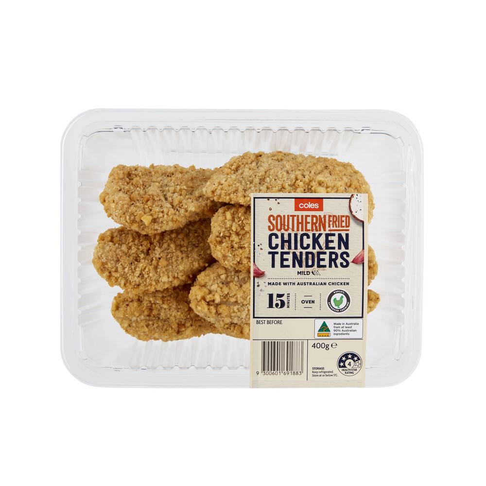 Coles RSPCA Approved Chicken Tenders Southern Fried 400g