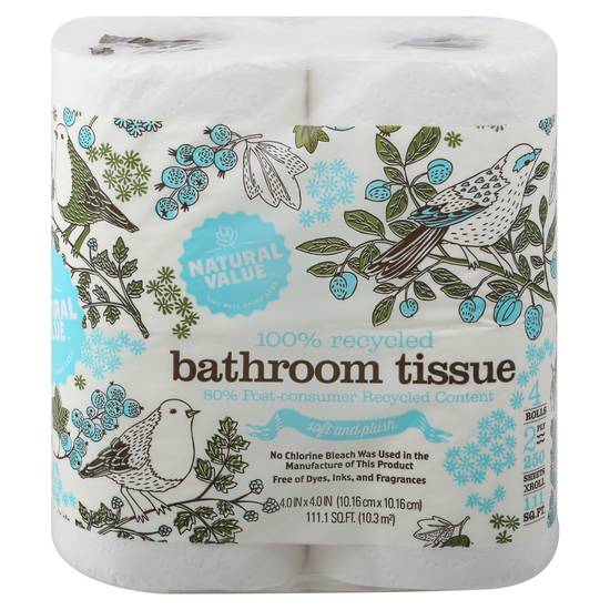 Natural Value Soft and Plush 2 Ply Bathroom Tissue (4 ct)