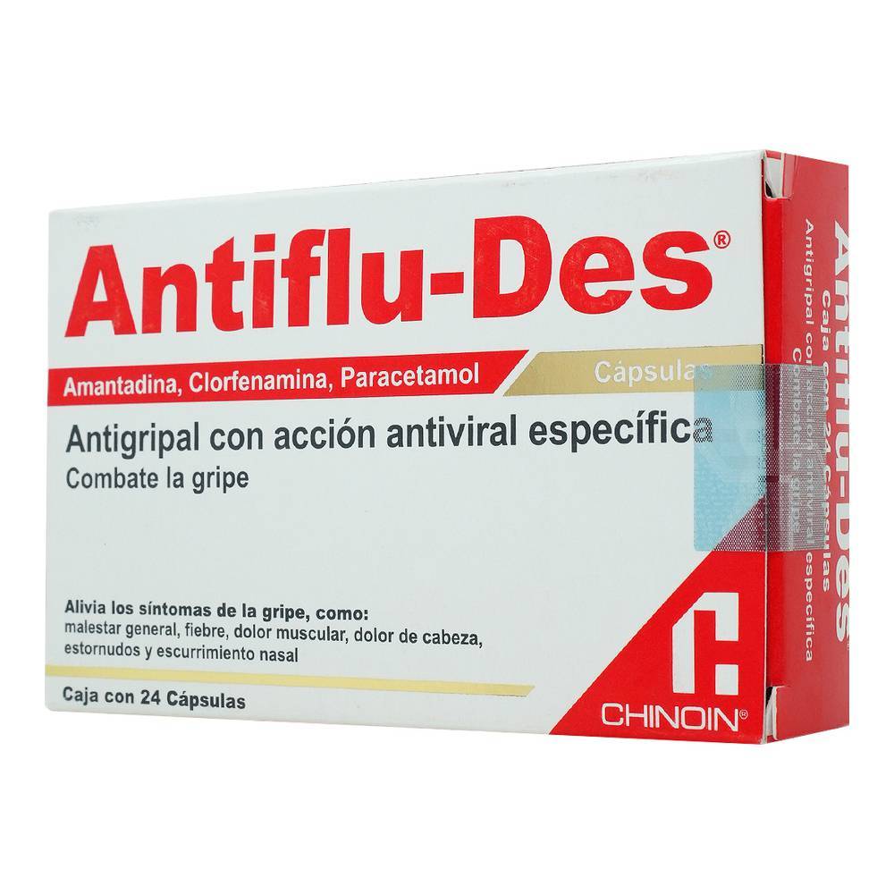 Chinoin antiflu-des cápsulas 3 mg / 50 mg / 300 mg (24 un)