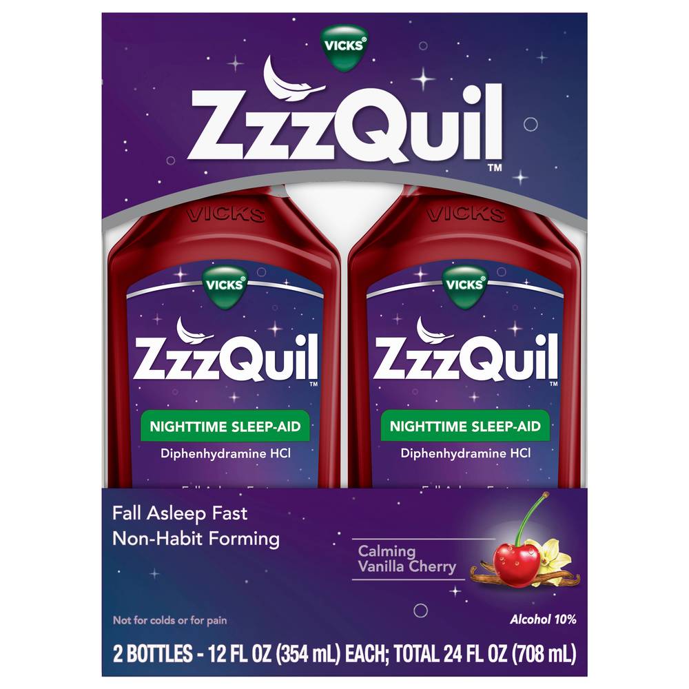 Vicks Zzzquil Calming Vanilla Cherry Nighttime Sleep Aid (24 fl oz)