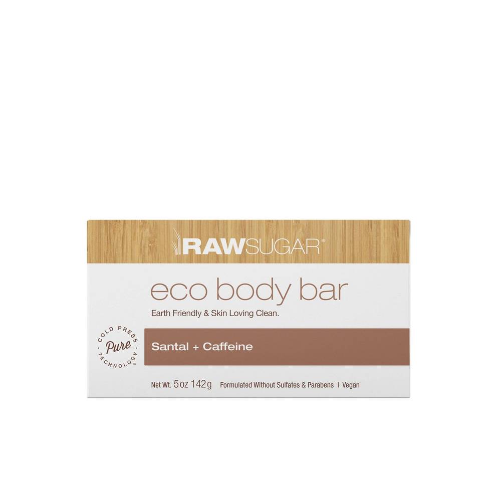 Raw Sugar Eco Bar Body Soap, Santal - Caffeine