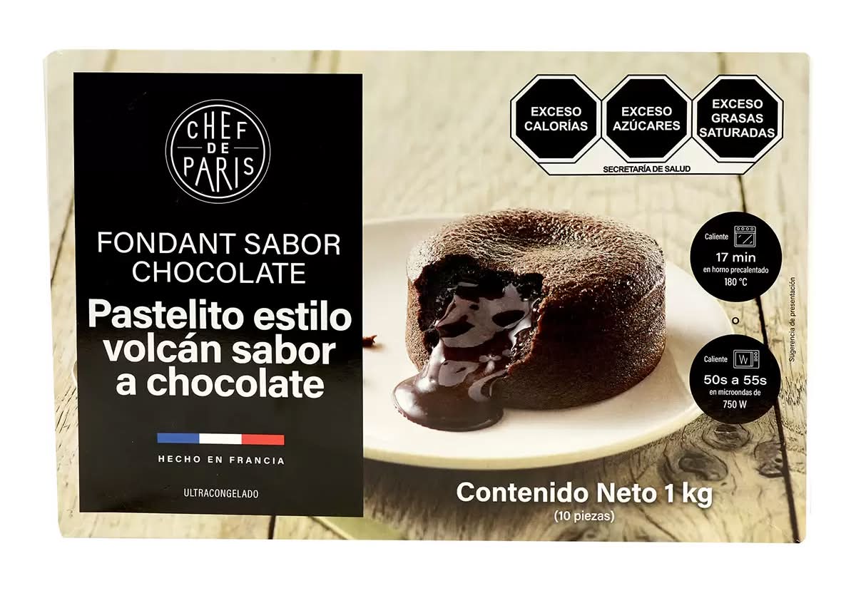 Chef de París · Pastelito estilo volcán, chocolate (10 un)