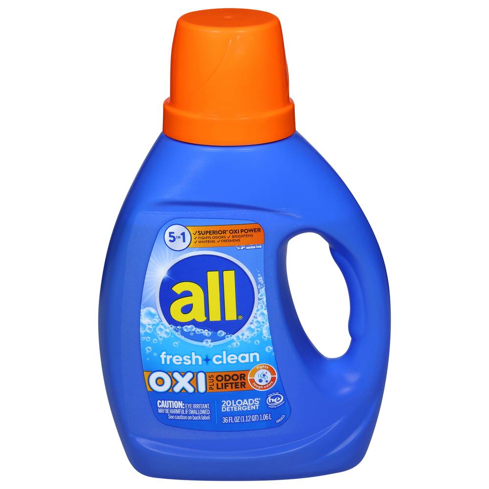 All Oxi Plus Odor Lifter 5 in 1 Fresh + Clean Liquid Detergent