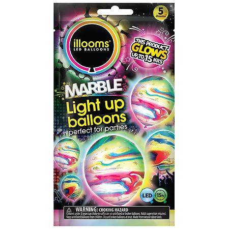 illooms Marble Light Up Balloon (5 ct)