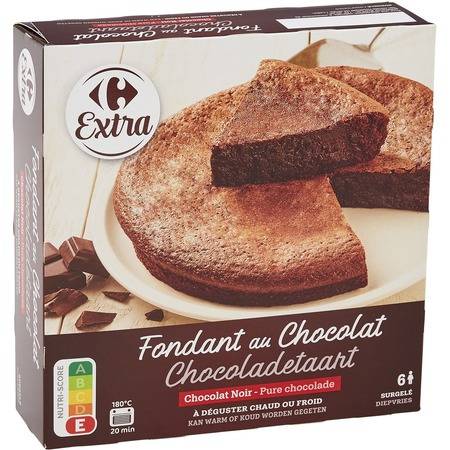 Gâteau chocolat noir Carrefour Extra - la boite de 450g