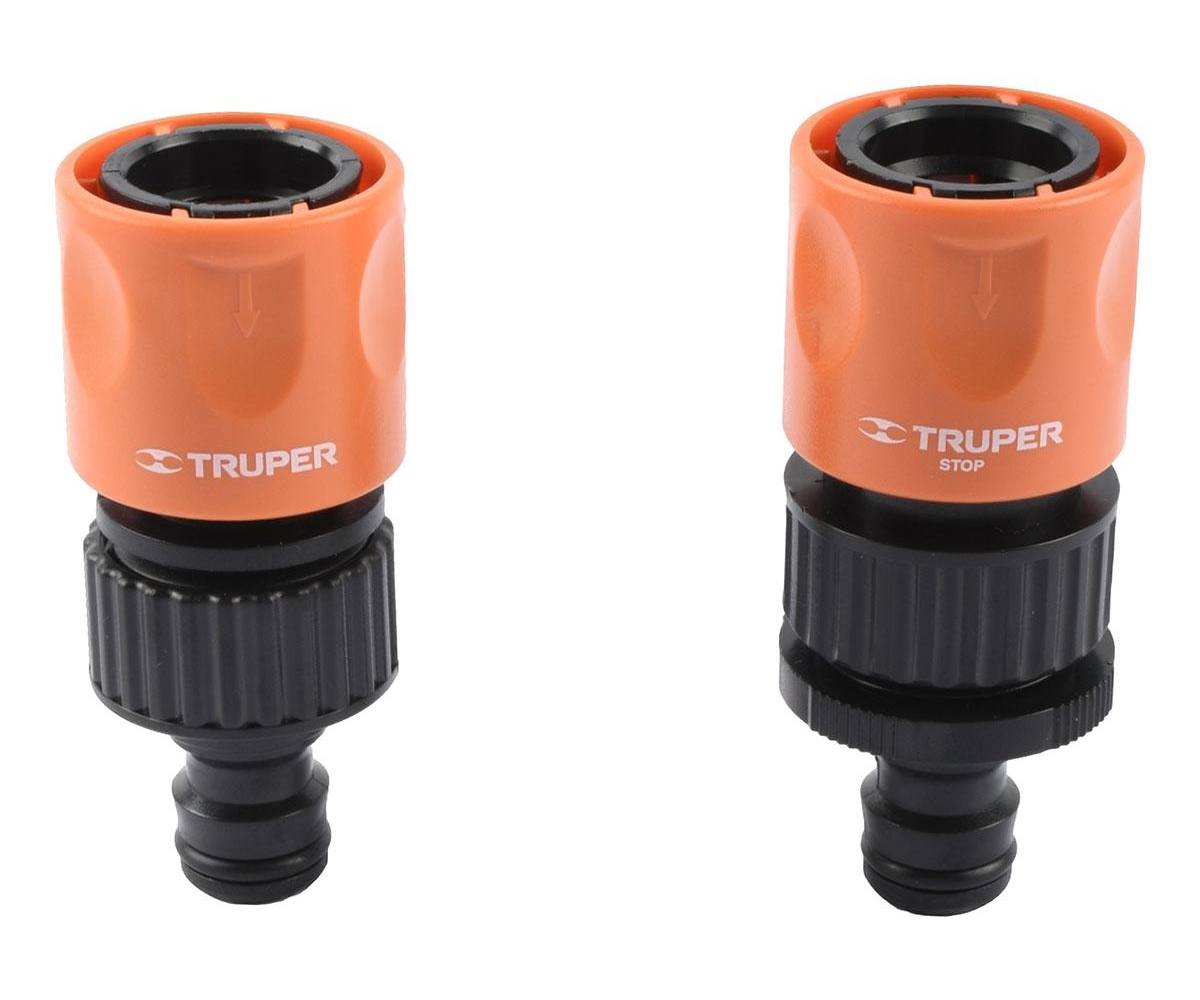 Truper · Conectores para riego 3/4" naranja