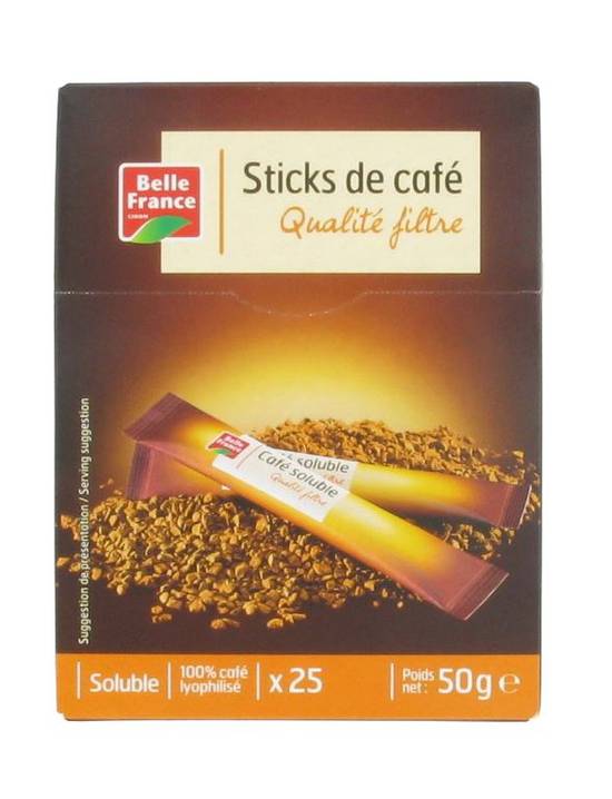 Café 25 sticks 2 g qualité filtre Belle France
