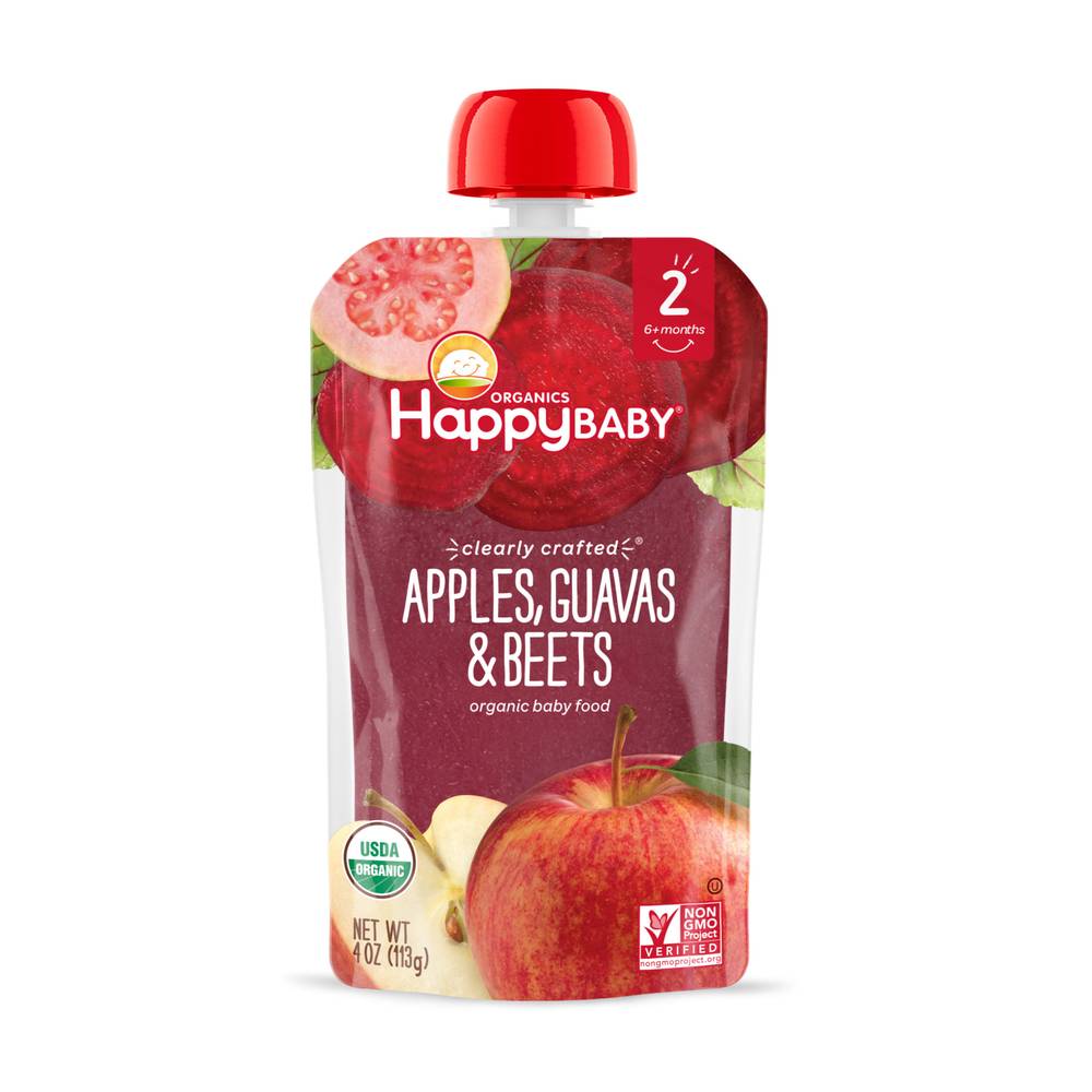 Happy Baby Organics Stage 2 Baby Food (apples-guavas-beets )