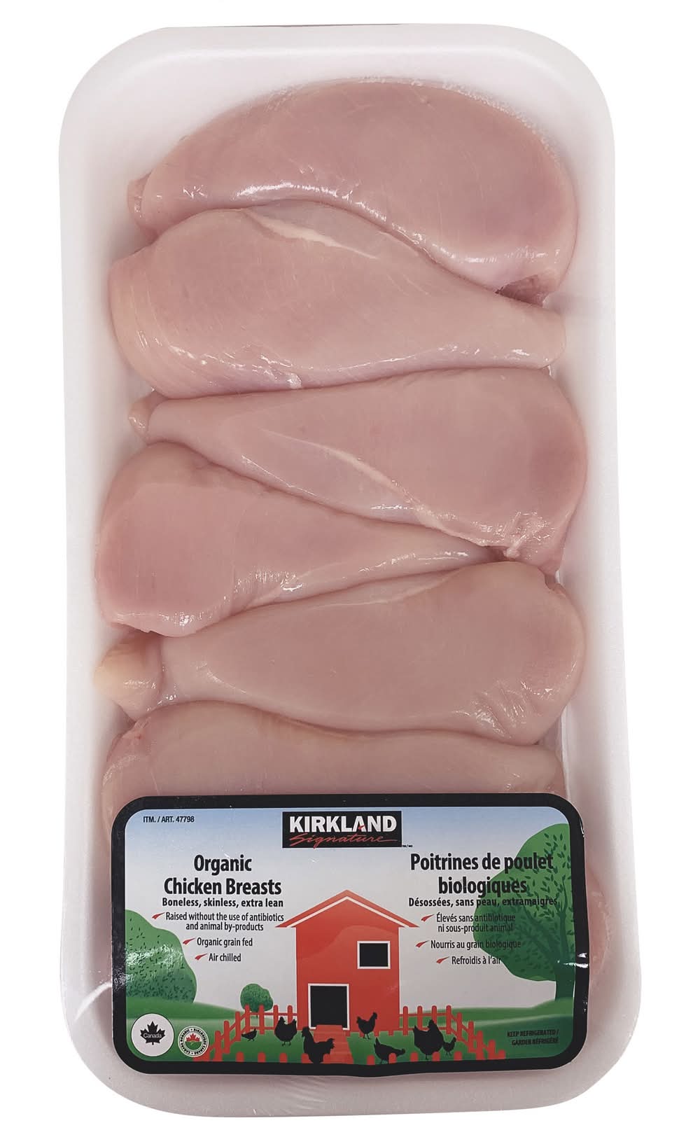 Poitrine Poulet Désossée Poitrine Poulet Désossée Sans Peau Biologique(47798) / Organic Chicken Breasts Organic Chicken Breasts Boneless And Skinless(47798)