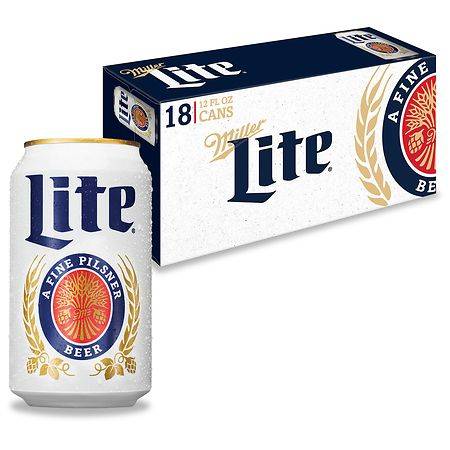 Miller Lite American Light Lager Beer - 12.0 fl oz x 18 pack