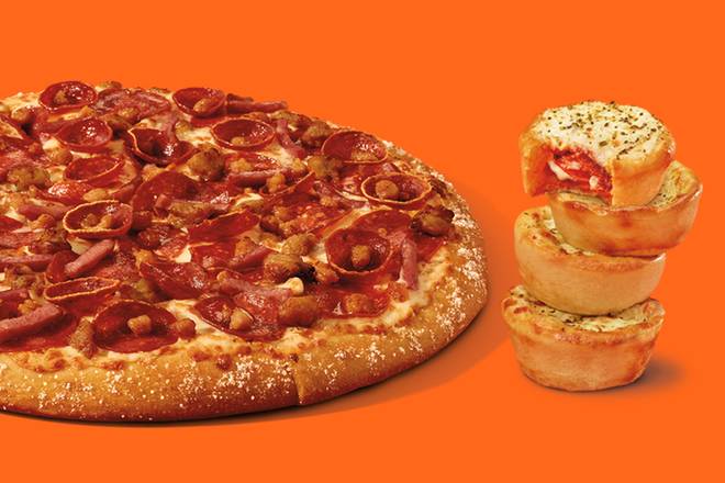 Medium 5 Meat Feast & Pepperoni Crazy Puffs Bundle