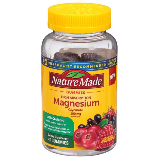 Nature Made High Absorption Magnesium Glycinate 100 mg Gummy Supplements (mixed berry)