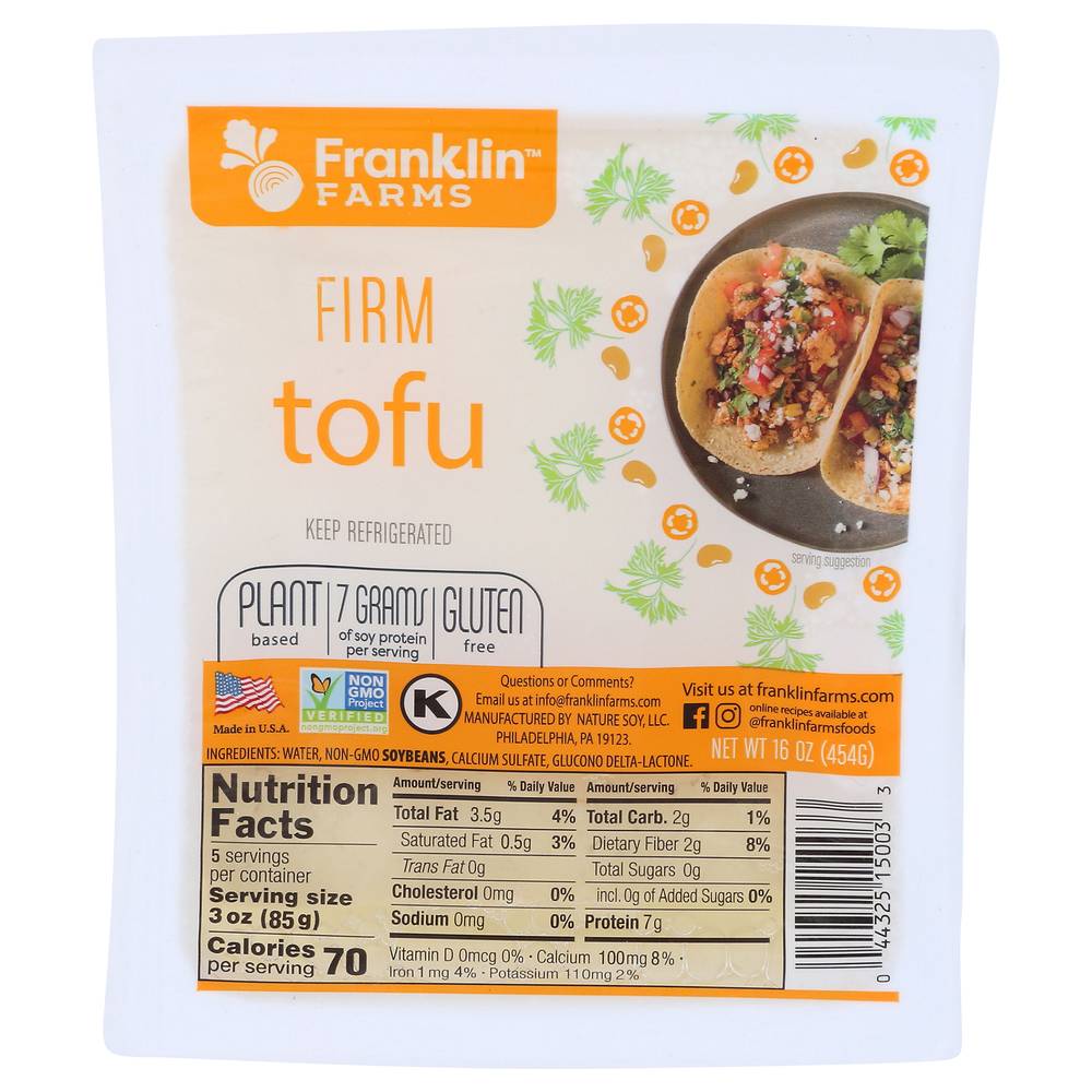 Franklin Farms Gluten Free Firm Tofu