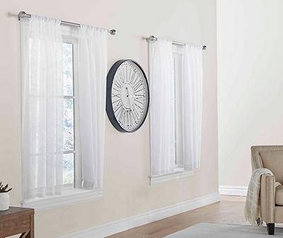 White Perfect Sheers 4-Piece Curtain Panel Set, (63")