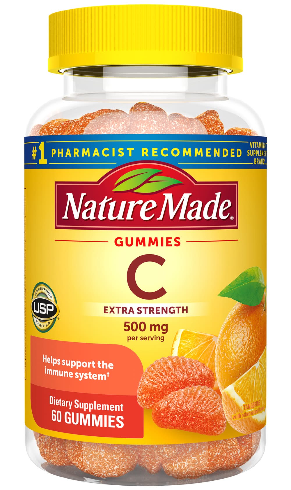 Nature Made Extra Strength Vitamin C Gummies 500 mg, Tangerine (60 ct)