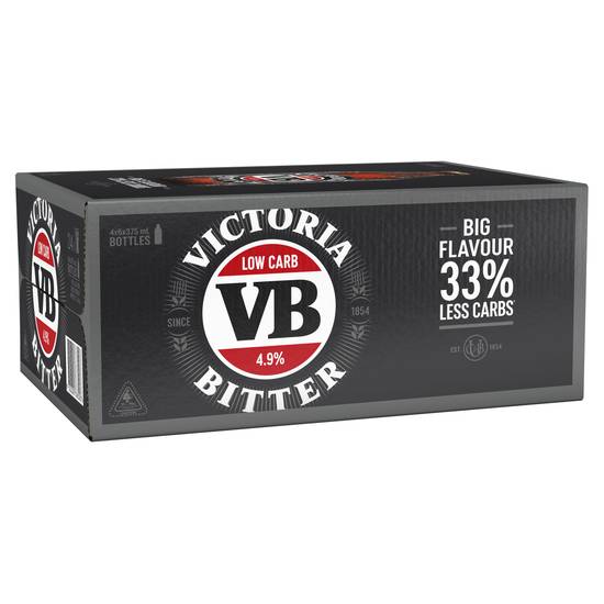 Victoria Bitter Low Carb Bottle 375mL X carton 24