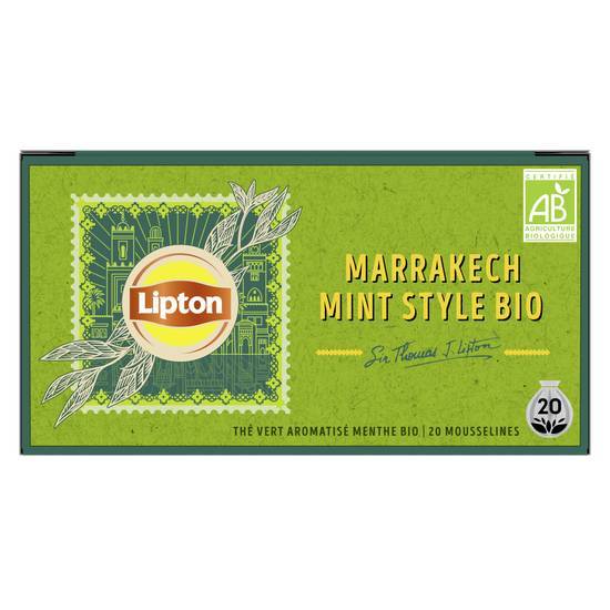Lipton thé vert bio marrakech mint 20 sachets mousseline - 34g