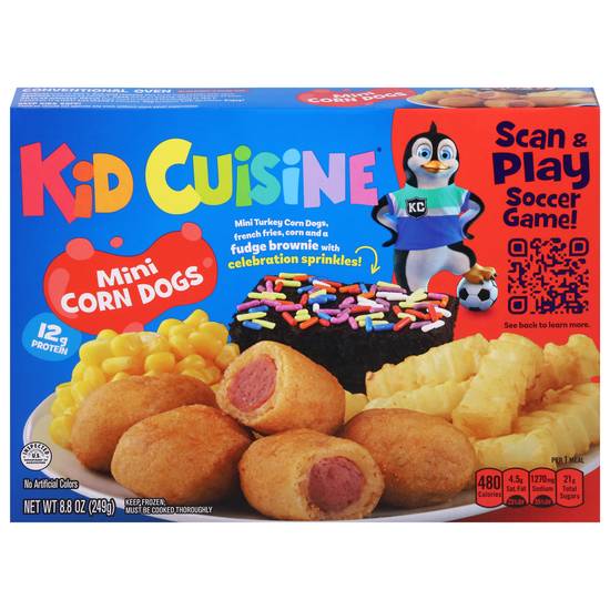 Kid Cuisine Carnival Mini Corn Dogs With French Fries Corn and Fudge Brownie