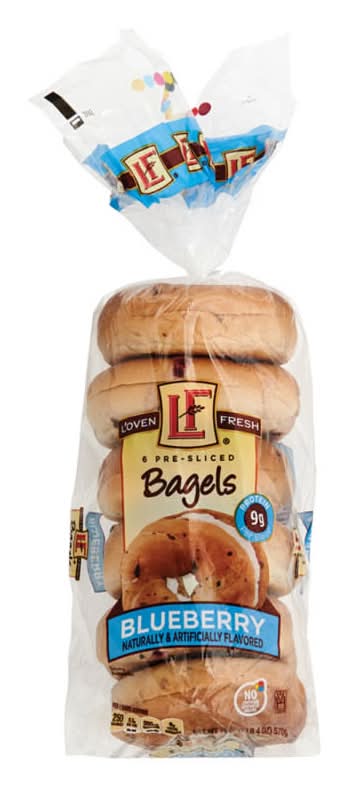 L'oven Fresh Pre-Sliced Bagels, Blueberry (20 oz, 6 ct)