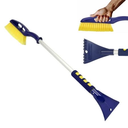 Michelin Dual Handle Snow Brush Ice Scraper, Blue-Yellow