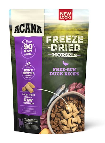 ACANA Topper Free-Run Duck Recipe Morsels Grain-Free High Protein Freeze Dried Dog Food, 8 oz.