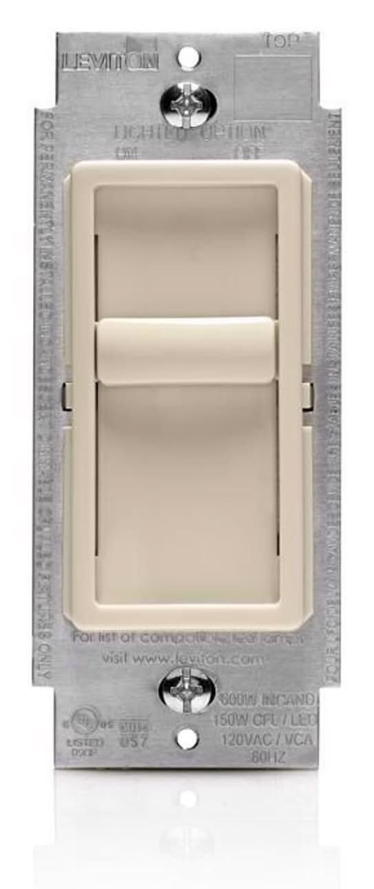 Leviton Decora Sureslide Light Almond 600 W Slide Dimmer Switch 1 Pk