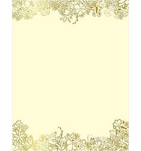 Geographics Gold Flowers Letterhead, Yellow/Gold, 40/Pack (48937)