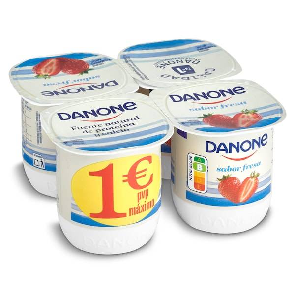 Yogur sabor fresa Danone pack 4 x 125 g