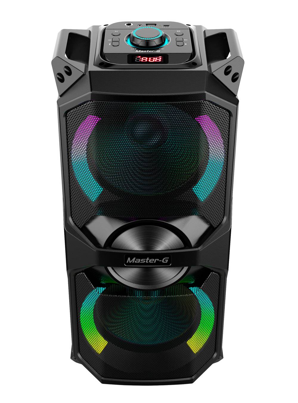 Master-g parlante karaoke bluetooth 6000w mgluxor negro